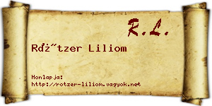 Rötzer Liliom névjegykártya